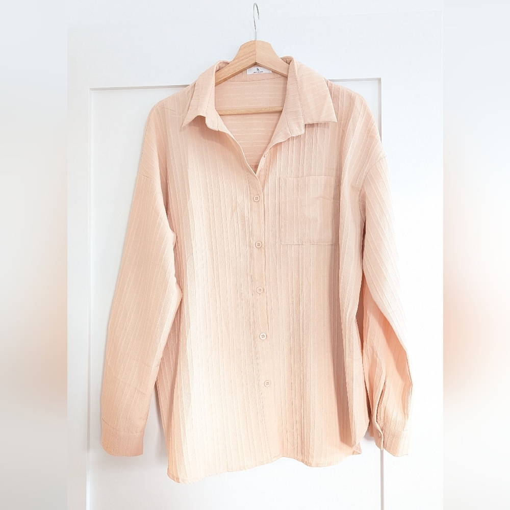 Women's Peach Button-Down Shirt